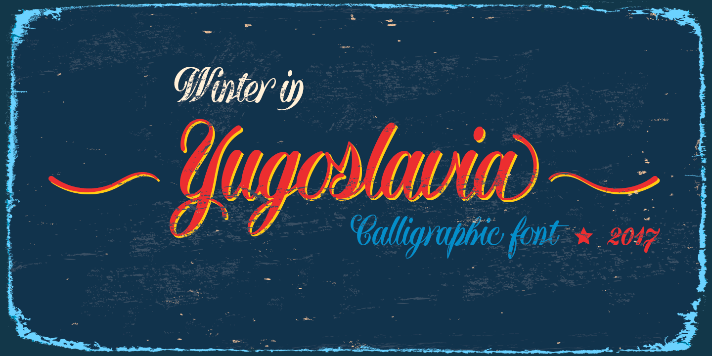 Beispiel einer Yugoslavia Regular-Schriftart